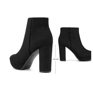 DREAM PAIRS Women’s Stomp High Heel Ankle Boots in Black